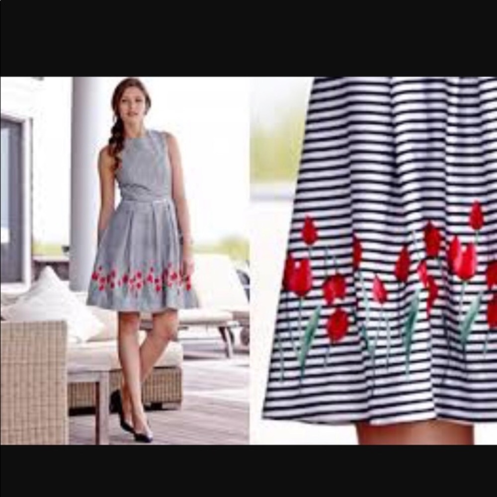 Brooks Brothers Striped Tulip Dress